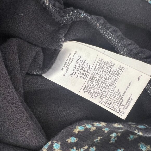 Baby Gap‎ Toddler Girl Long Sleeve Navy Dress 18-24 Mo Floral Sweatshirt Fog - Picture 5 of 6